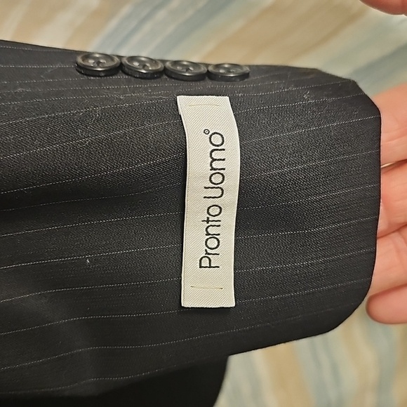Pronto Uomo Black Slim Fit Wool Sport Coat with Notched Lapel - Picture 2 of 7